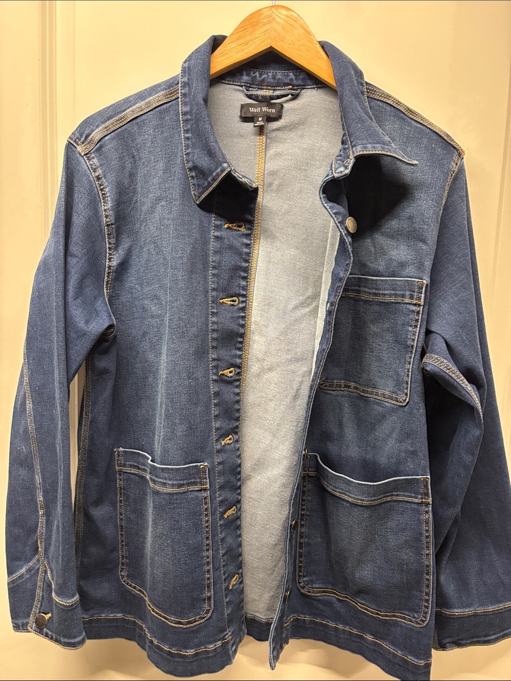 Women’s Denim blazer in Mid Blue